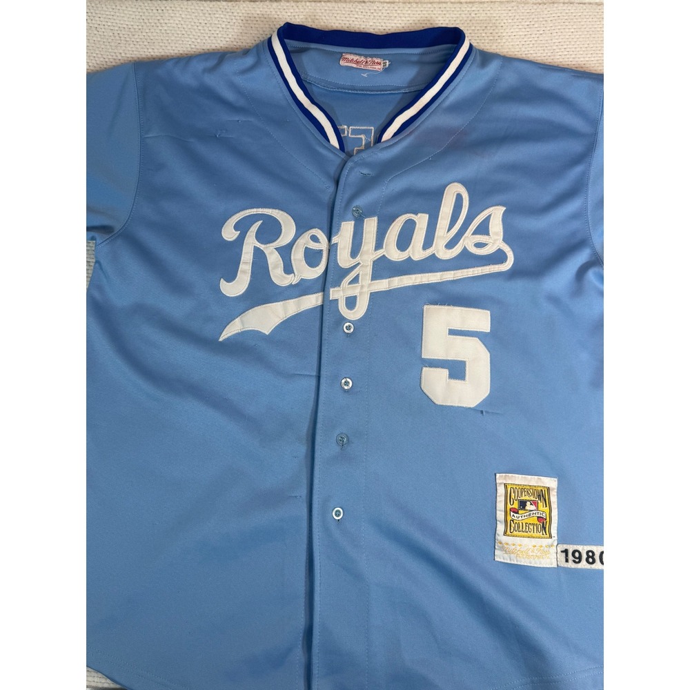 Mitchell & Ness George Brett Kansas City Royals 1980 Jersey Blue Mens 48 XL